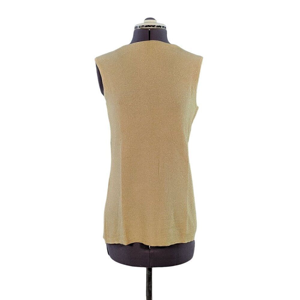 Iman Gold Shimmer Sleeveless Blouse Sz XS